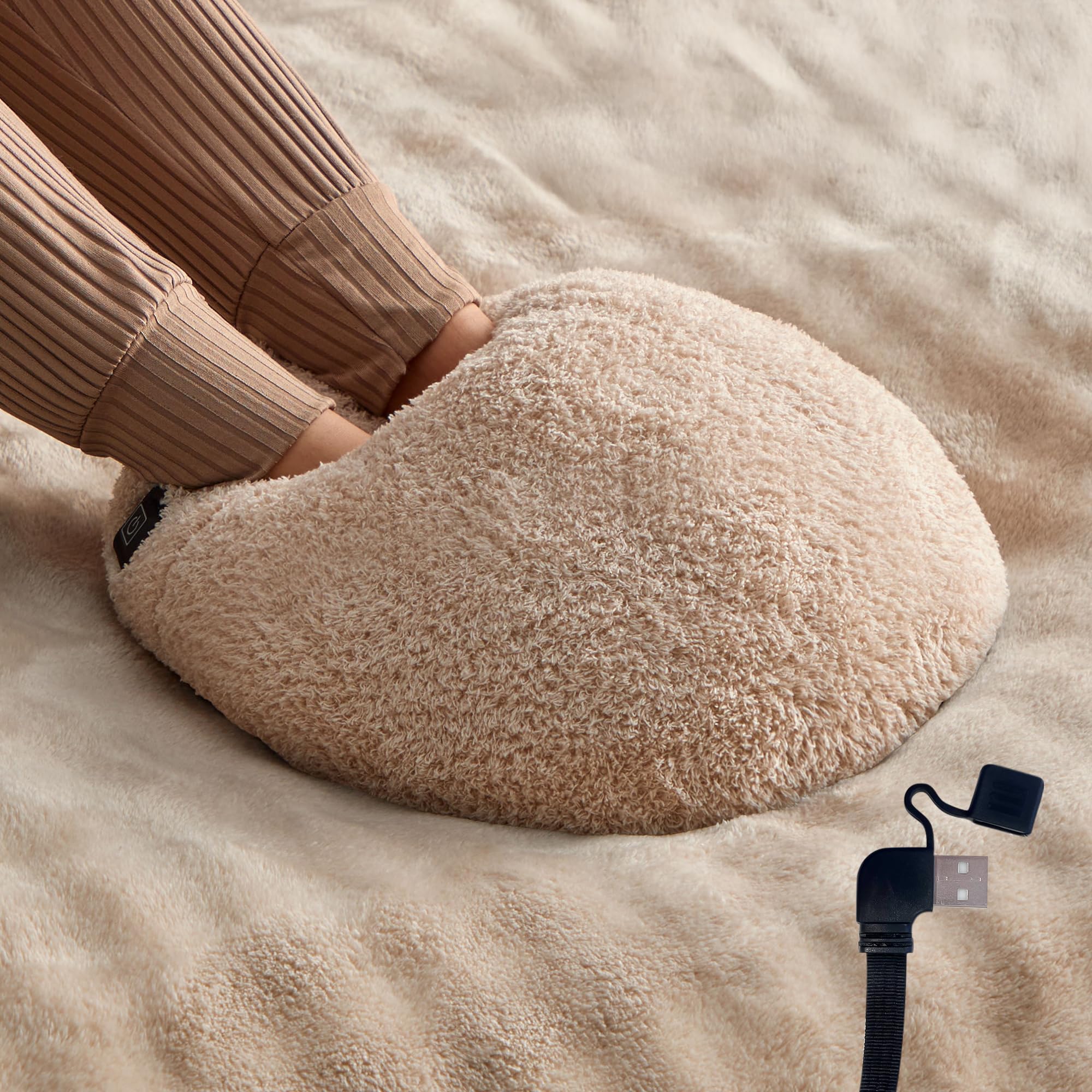 Silentnight Cosy Cuddles Usb Heated Foot Warmer Natural