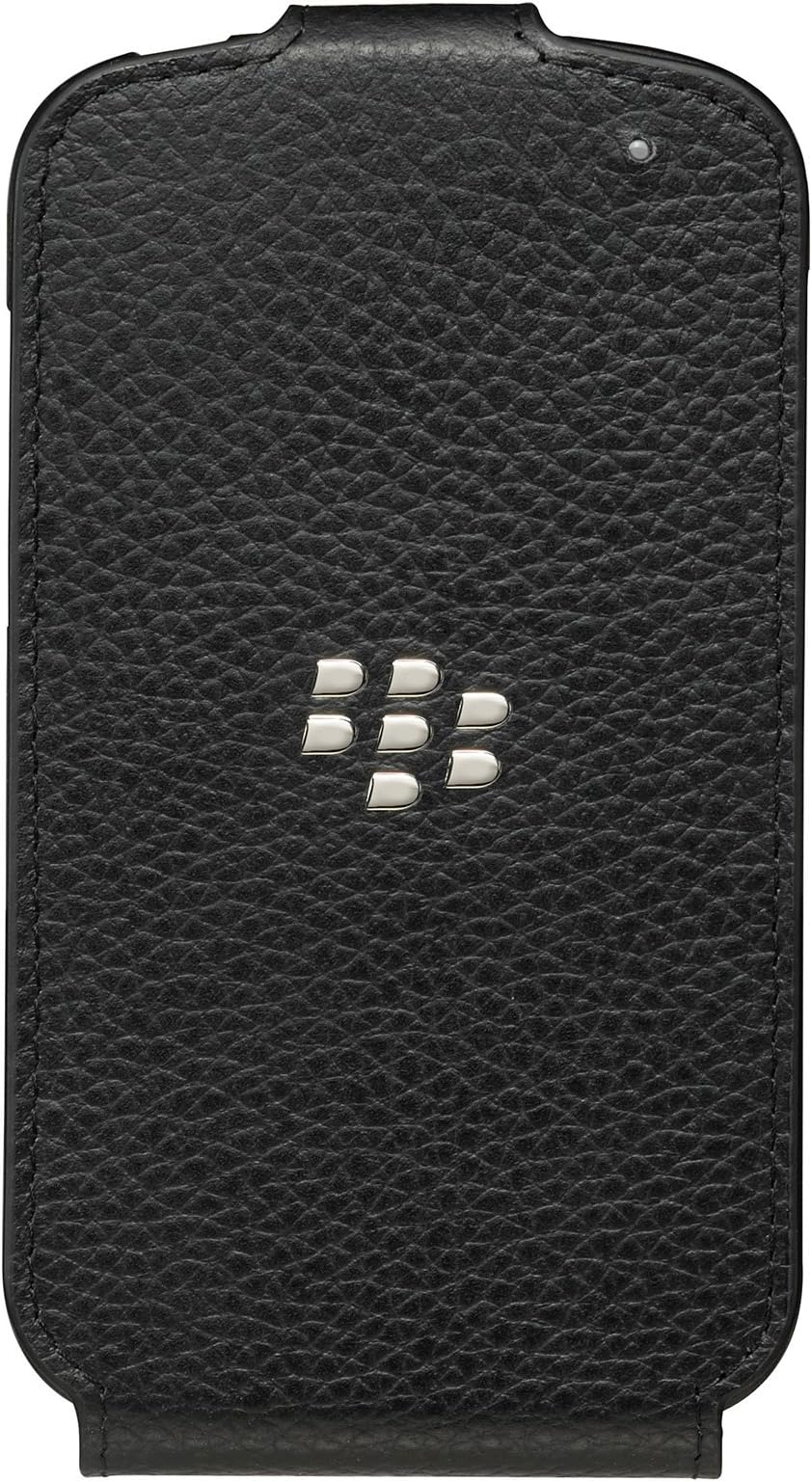 BlackBerry Leather Flip Shell Case for BlackBerry Q10 - Black