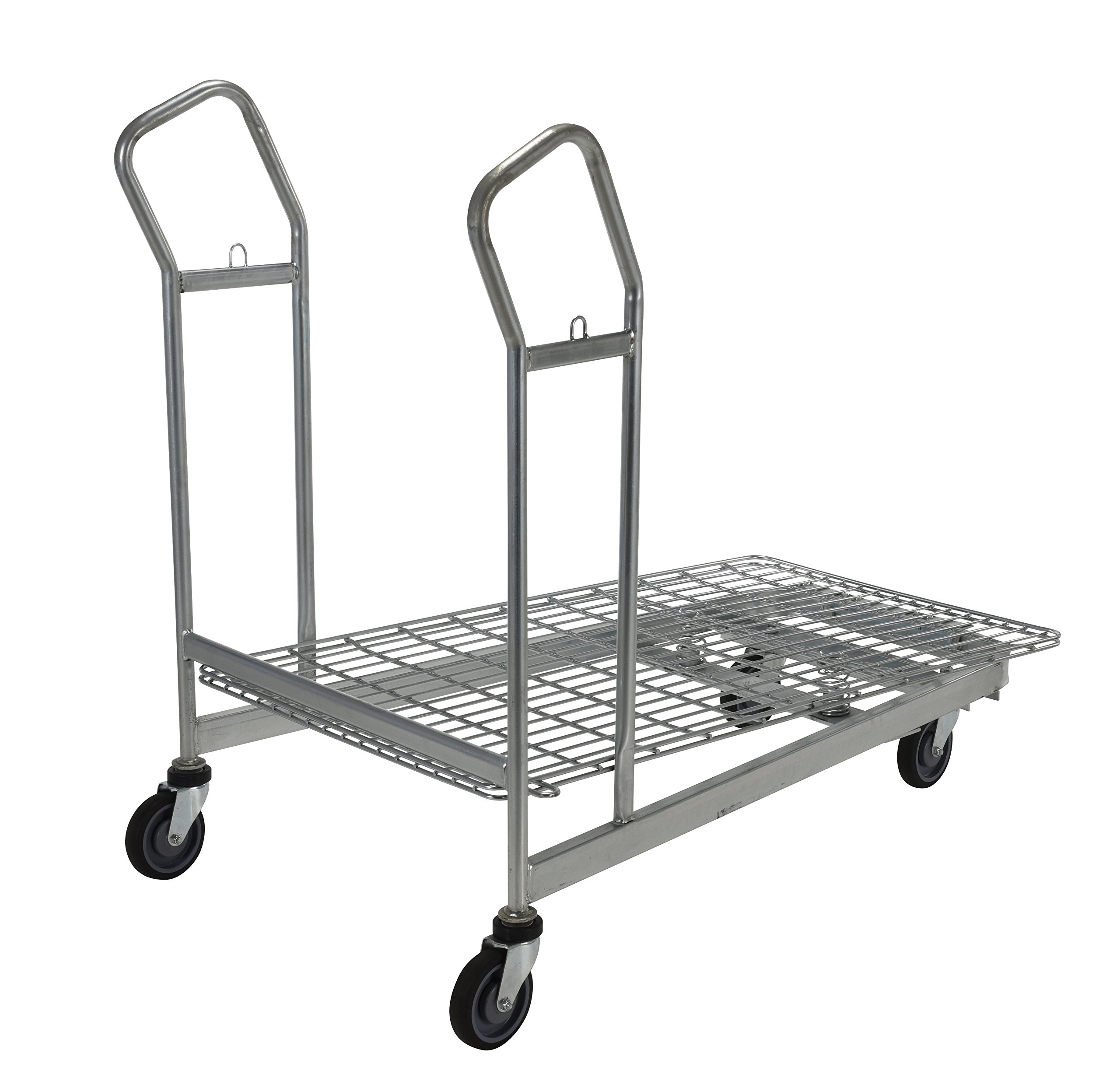 Vestil WIRE-M Nestable Wire Cart with Swivel Casters, 90 lbs Capacity, 52
