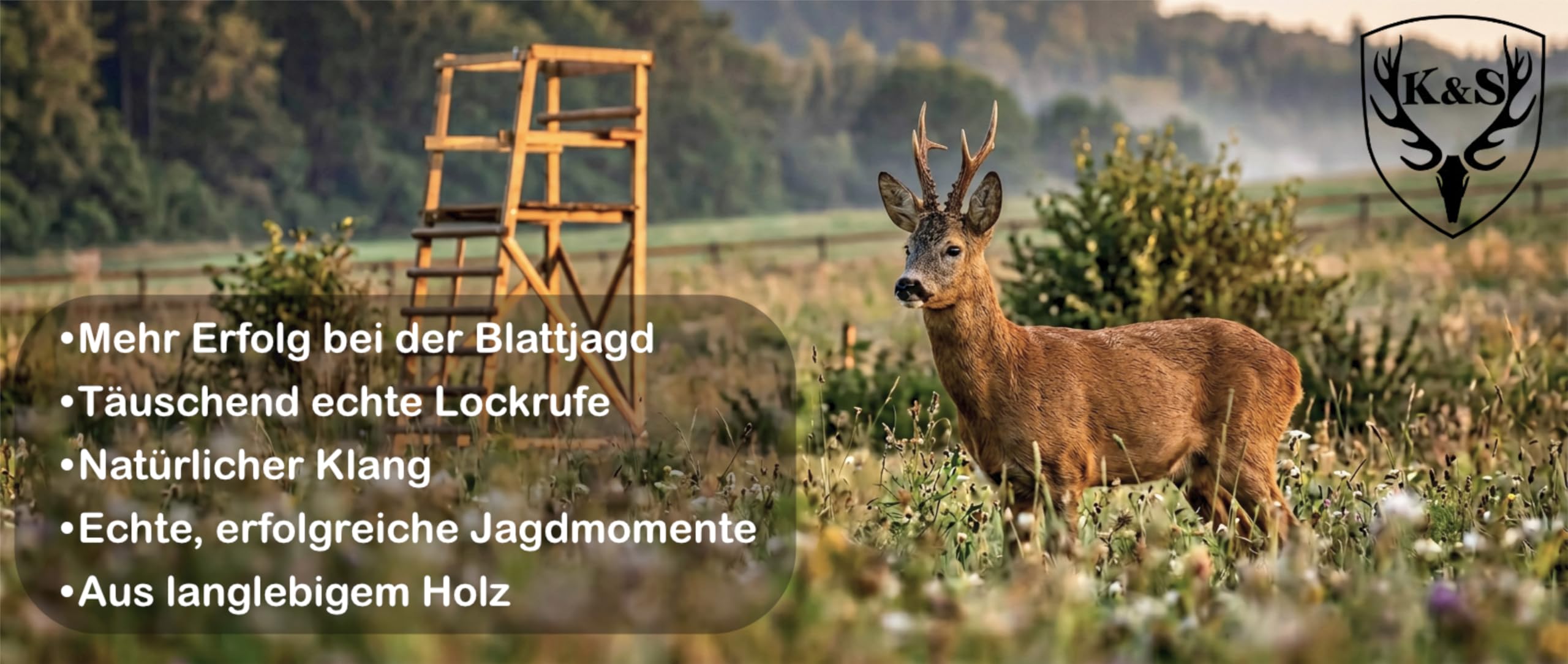 K & S Rehblatter Kitzfiep REH-Fiep-Blatter Wildlocker aus Weichselholz Blattjagd