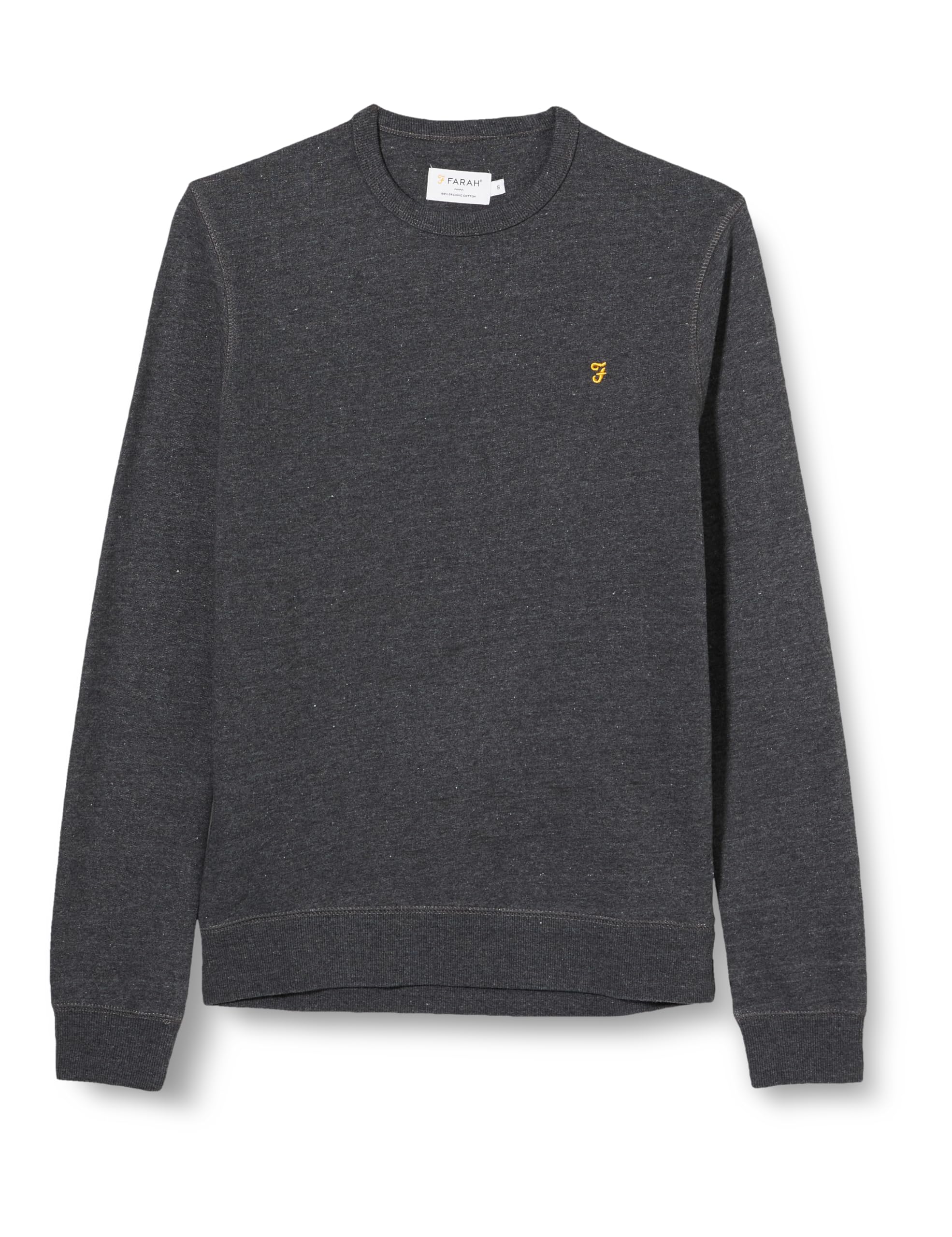 Farah - Men's Sweatshirt, Tim Organic Cotton, Crew Neck Sweatshirt, Farah Grey Marl, L