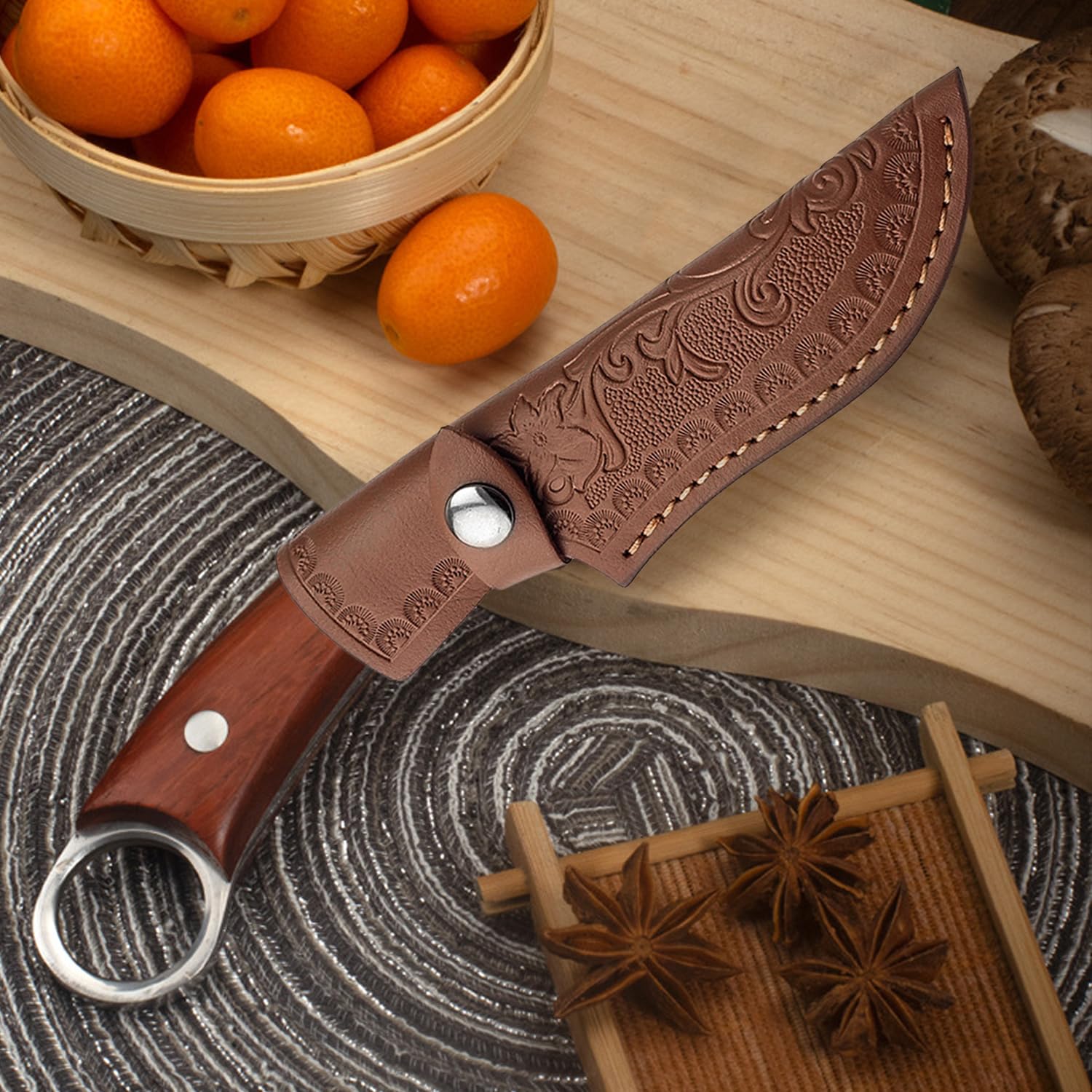 Custodia Porta Coltelli In Pelle Per Chef | Astuccio Rettangolare Da Arrotolare, Regalo Per Cuochi Professionisti
