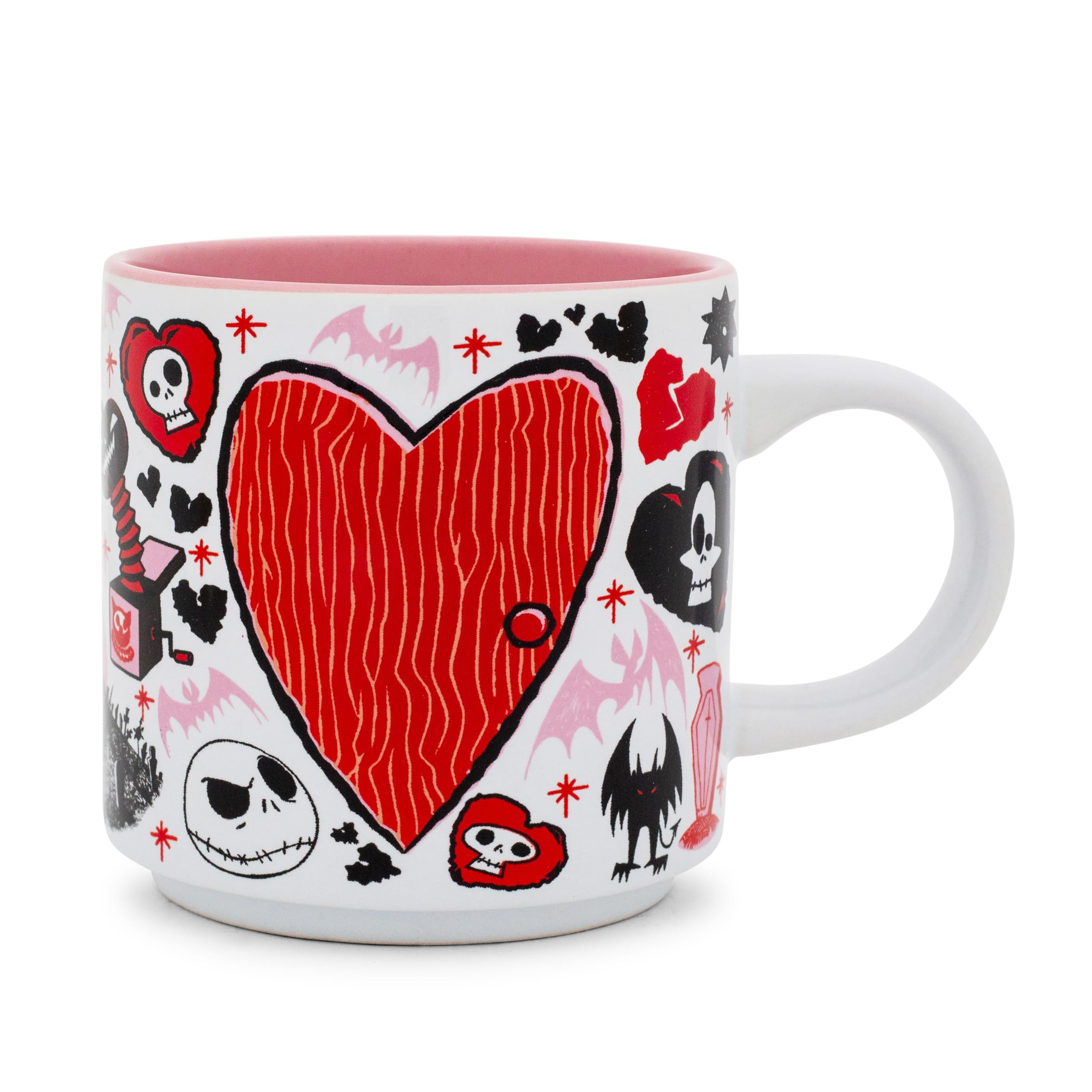 Silver Buffalo Disney 'The Nightmare Before Christmas' walentynki miasto kubek ceramiczny do układania w stos