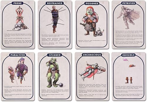 Miniatura 3 de Tarjetas de condición para la quinta edición | Compatible con Calabozos y Dragones (D&D) | para uso por accesorios Dungeon Master | Regalos DND |