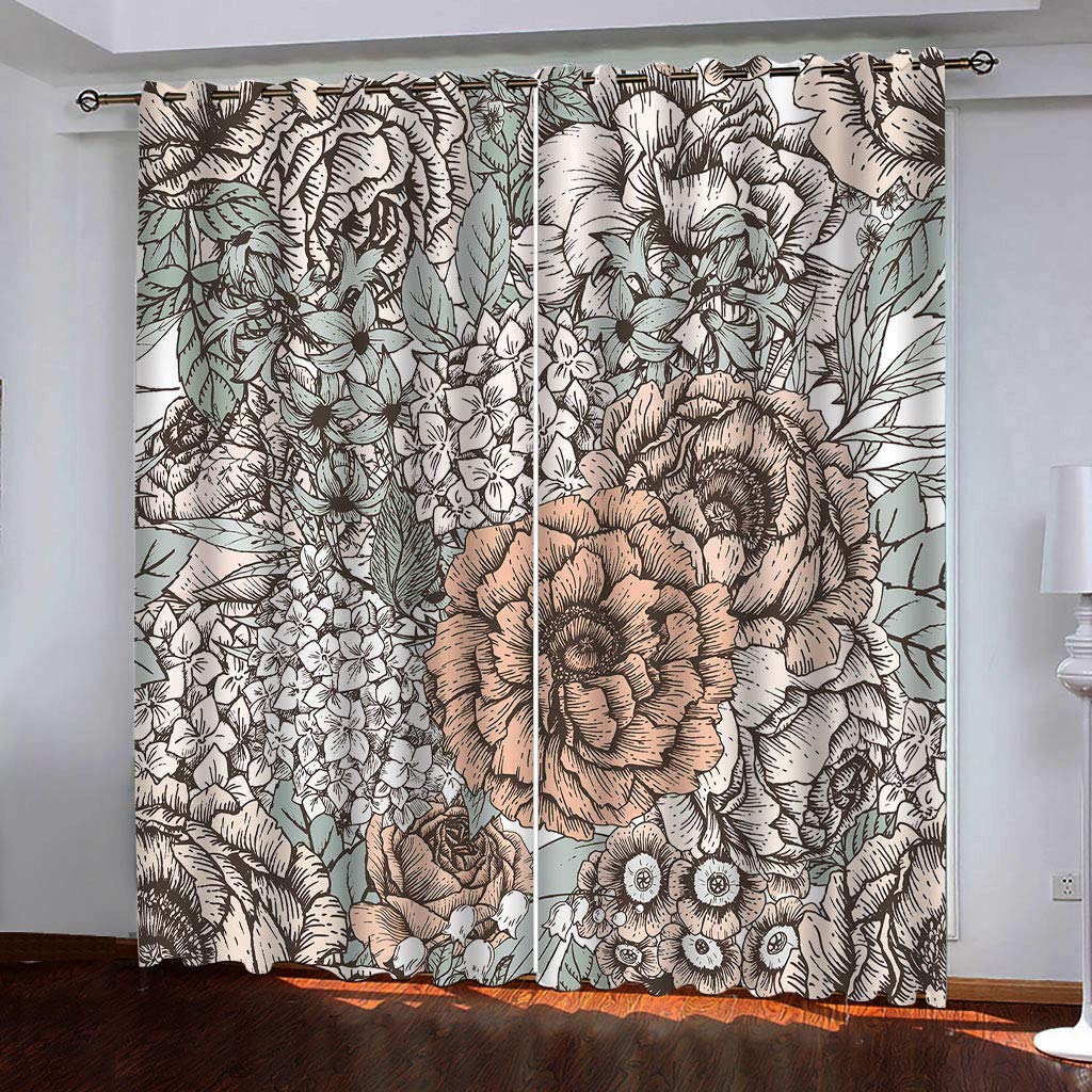 Rideaux occultants avec isolation thermique, draperies occultantes à oeillets pour la chambre