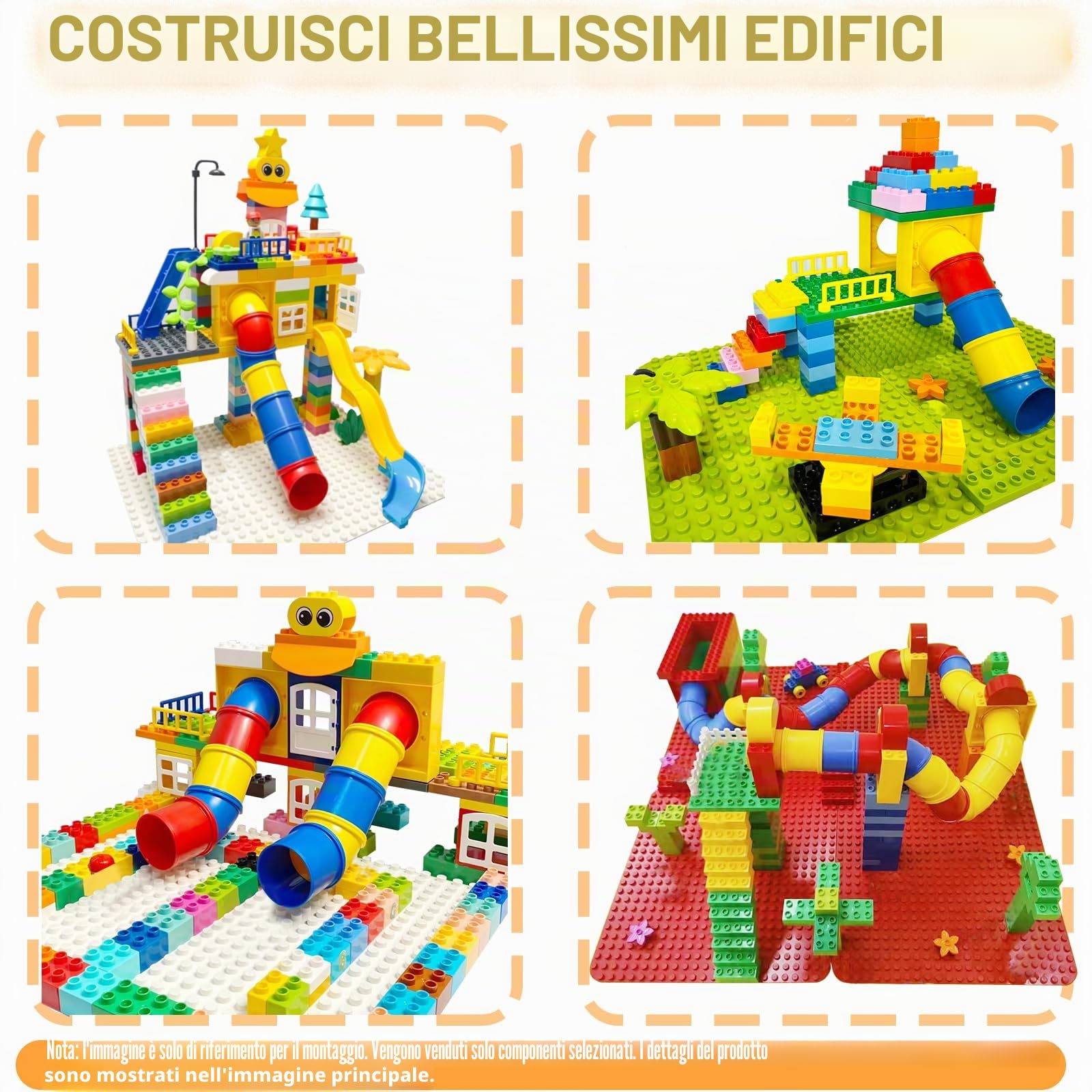 Accessori Per Grande Costruzioni, per 3 anni bambino, Blocchi da Costruzione compatibili Duplo, Accessori per parchi giochi