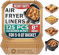 Vista 12 de Cathy Yoder's - Forros redondos para freidora de aire, 125 forros para freidora de aire de 6.3 pulgadas, desechables redondos, 2-5 cuartos de galón
