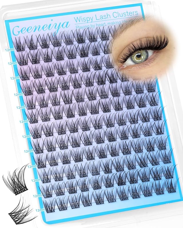 Cílios postiços em tufos Geeneiya C Curl 12 mm, 144 unidades