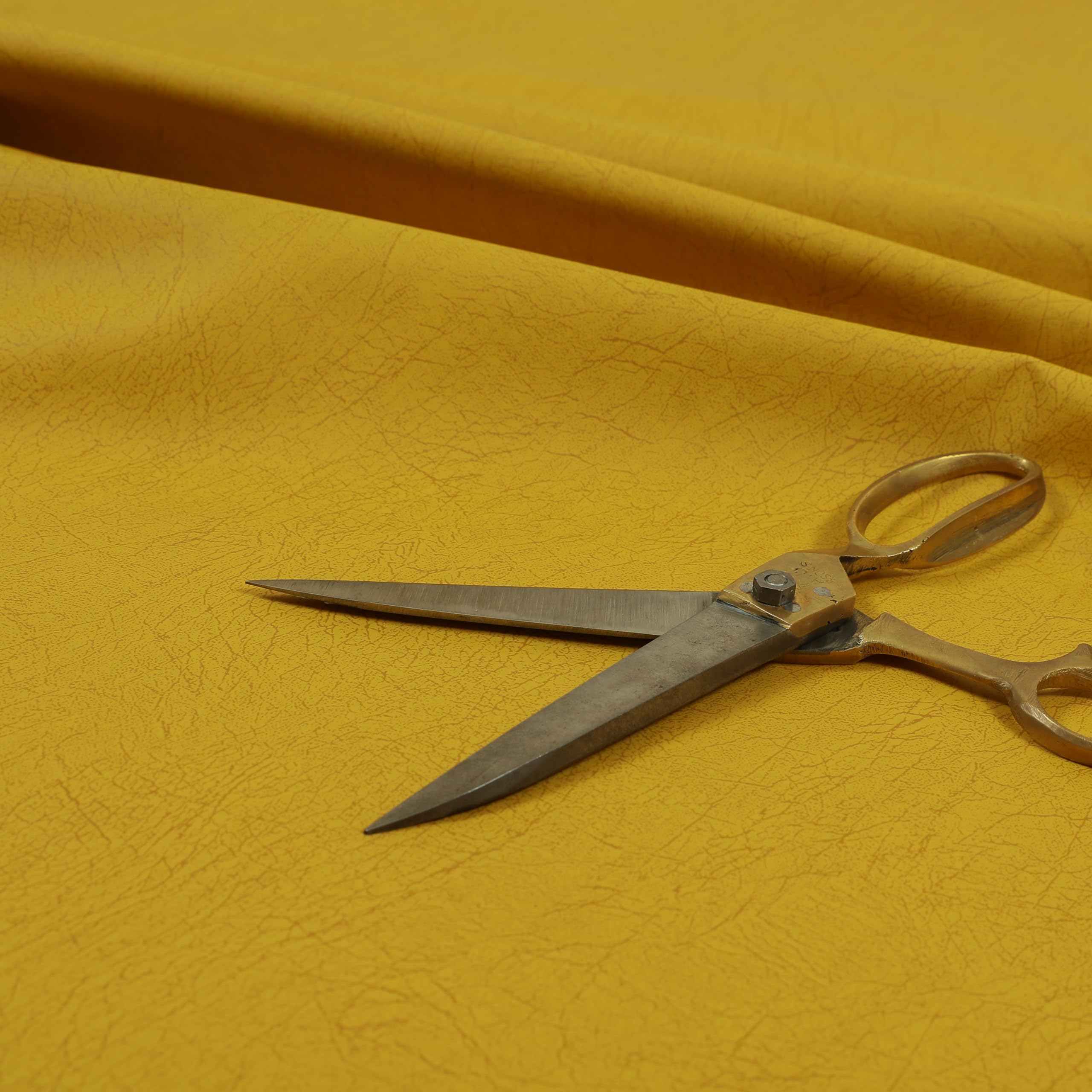 Redbrick Mill Fabrics Flame Retardant Soft Clay Feel Smooth Aged Effect Leather Yellow Colour Vinyl Upholstery Fabric (Per Metre)