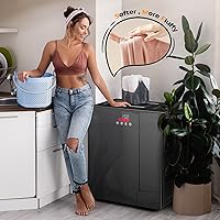 Vista 5 de EUHOMY Secadora de ropa portátil de 1.5 pies cúbicos, secadora compacta de 850 W con manguera de escape, acabado espejo, panel táctil LCD, 4 modos