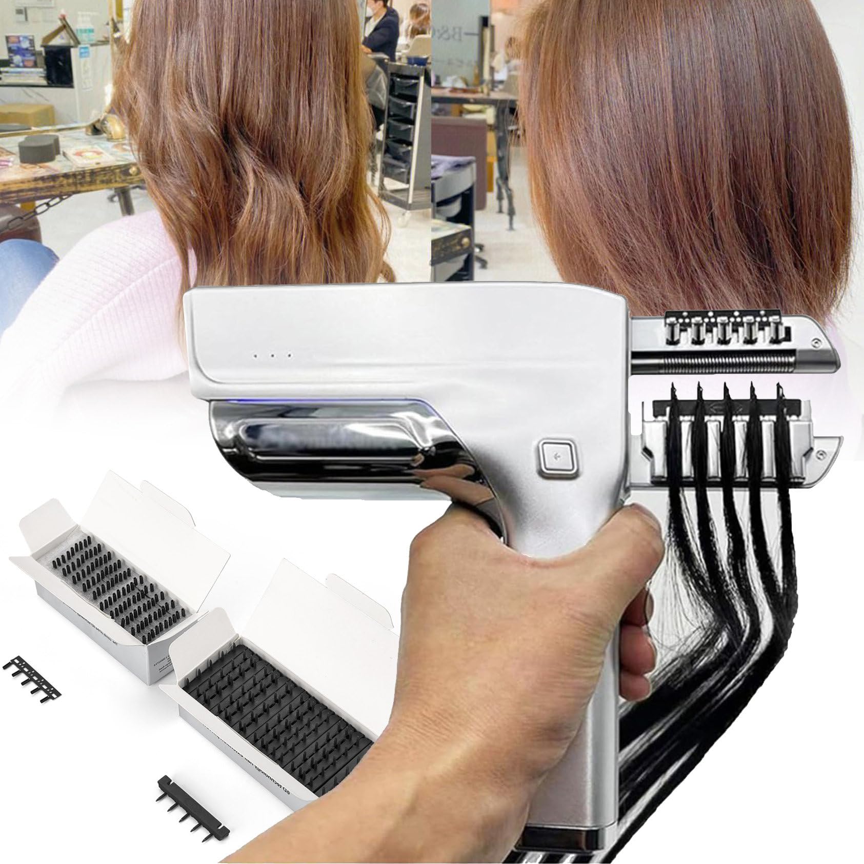 Kit Macchina per Extension Capelli 6d, Strumenti Correlati per Extension Capelli 6d Senza Soluzione di continuità, Connettore Extension Capelli Umani Senza Traccia
