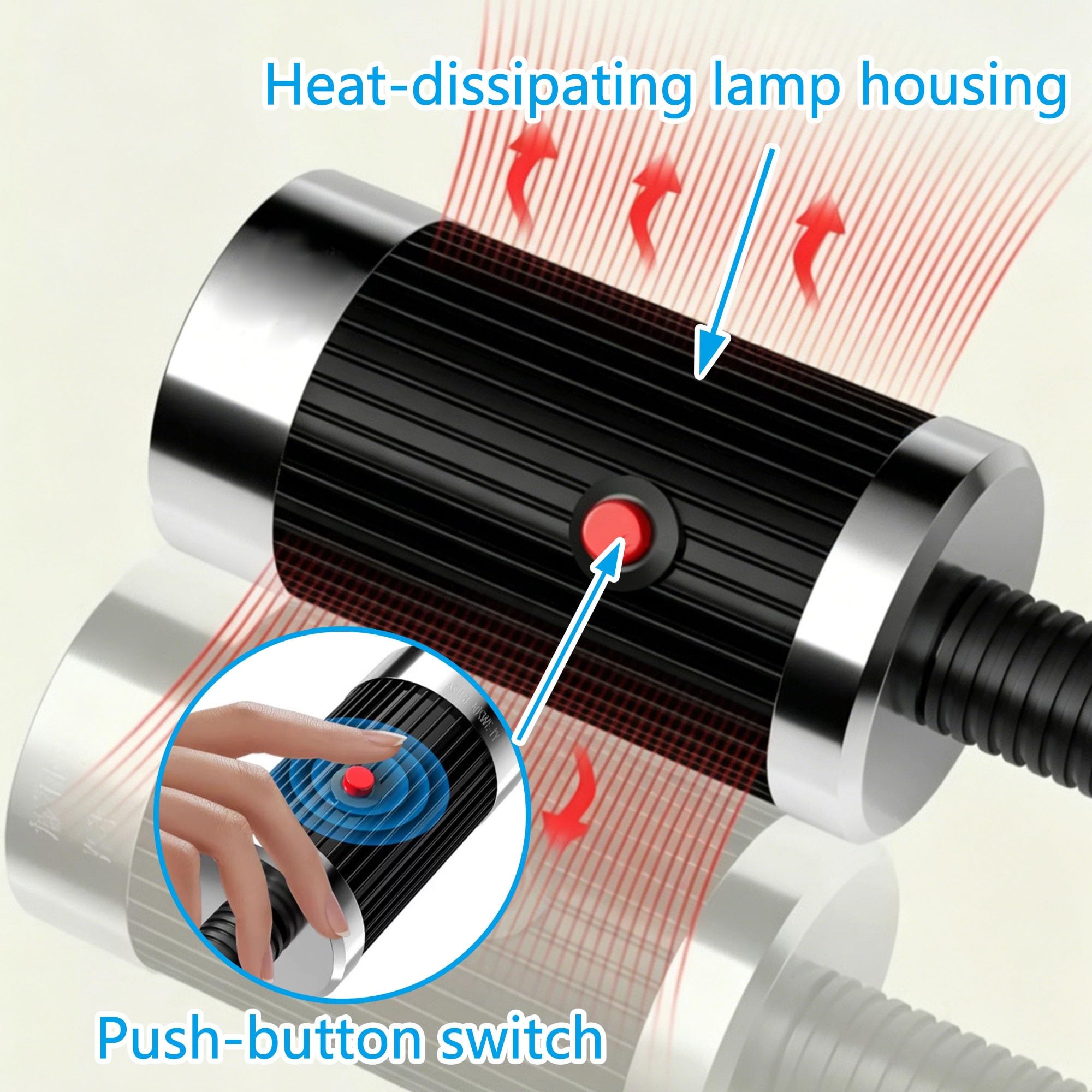 Lampada da Lavoro Industriale a LED, Lampada da Macchina con Collo D'oca Orientabile a 360°, for Trapano a Colonna, Tornio, Officina(24-36V,800mm/31.5in)