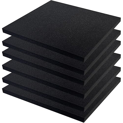 6 PCS Polyurethane Foam Sheet 16x12x1.2 Inch Foam Pad for Case Packing Toolbox Camera Storage Cuttable Crafts Foam Inserts