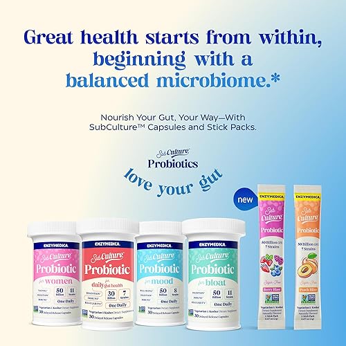 Miniatura 5 de Enzymedica, SubCulture Berry Blast - Probiótico en polvo, bebida diaria, apoya la salud intestinal y la función inmunológica, probióticos para