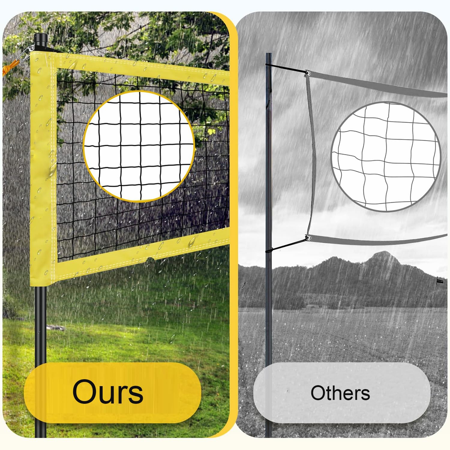 Rete Pallavolo Da Giardino,Juego De Red De Voleibol, Juego Completo De Red De Voleibol Plegable,Red De Voley Playa Hierba,Sistema De Marcado De Campo,Voleibol Bolsa De Almacenamiento,Altura Ajustable