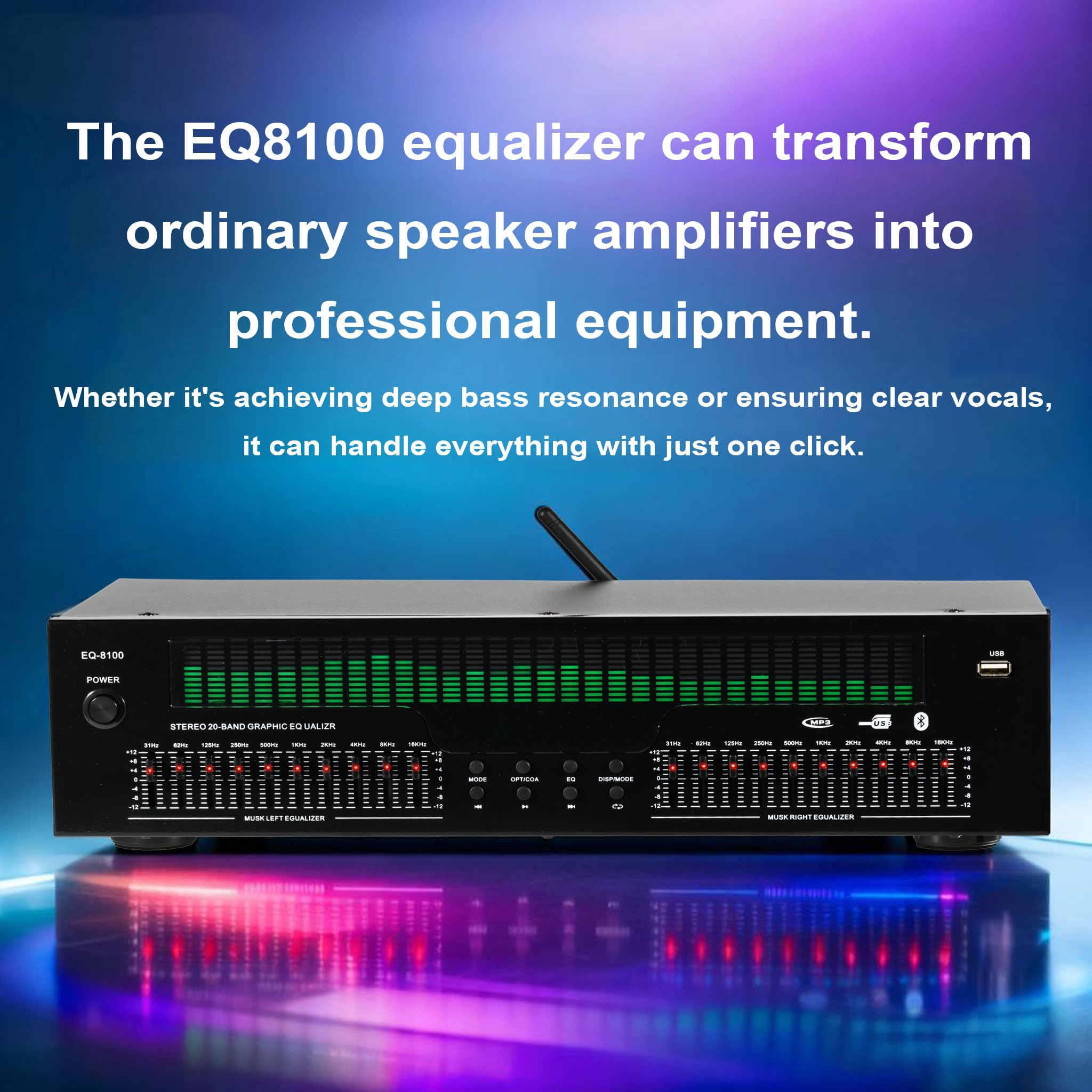 Amazon.com: EQ8100 20-Band Graphic Equalizer, 31-Band Spectrum