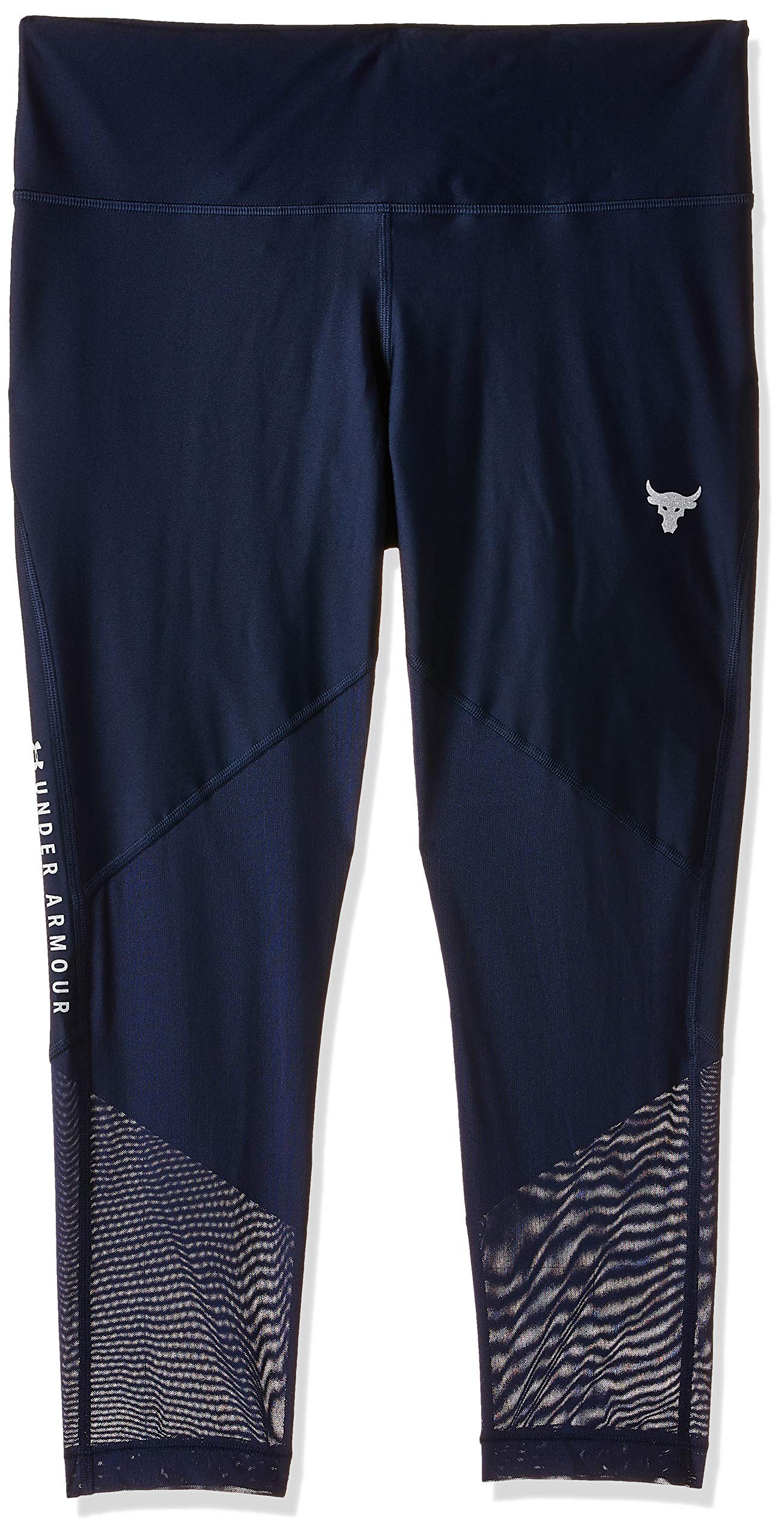 Under Armour Women's Blue X Project Rock Heatgear Mesh Crop Leggings 1351101 408
