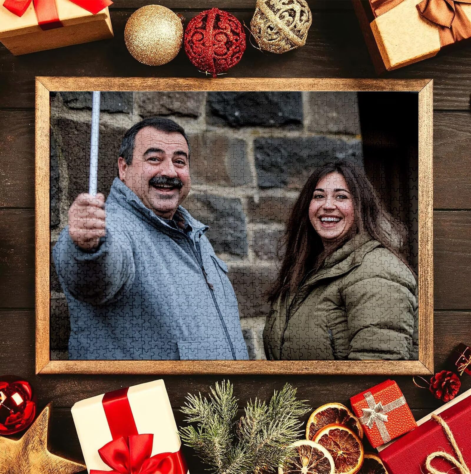 Puzzle Personalizado con Foto, Personalizada Rompecabezas Personalizado Diseña tu Logo Foto o Texto, Personalizado Navidad Halloween San Valentín Parejas Niños Familia Amigos h-2477