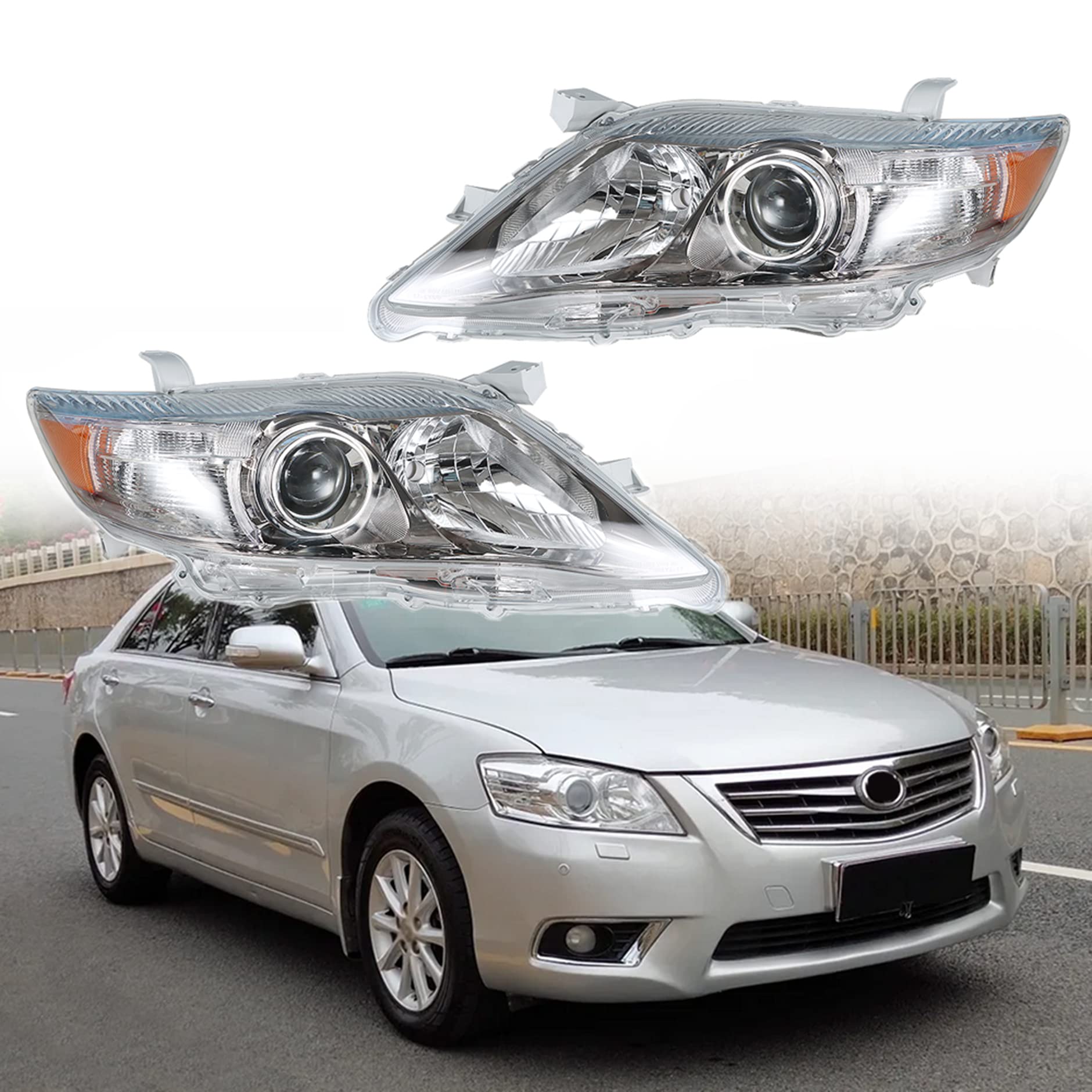 Caenagrion GENRICS Headlight Headlamps Replacement for 2010 2011 Toyota Camry SE Headlights Assembly Lights Lamps Pair Left and Right Side