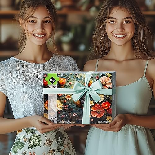 Miniatura 8 de Rompecabezas de 1000 piezas para adultos, rompecabezas de flores vintage, rompecabezas retro de pájaros, juegos creativos y regalos, rompecabezas