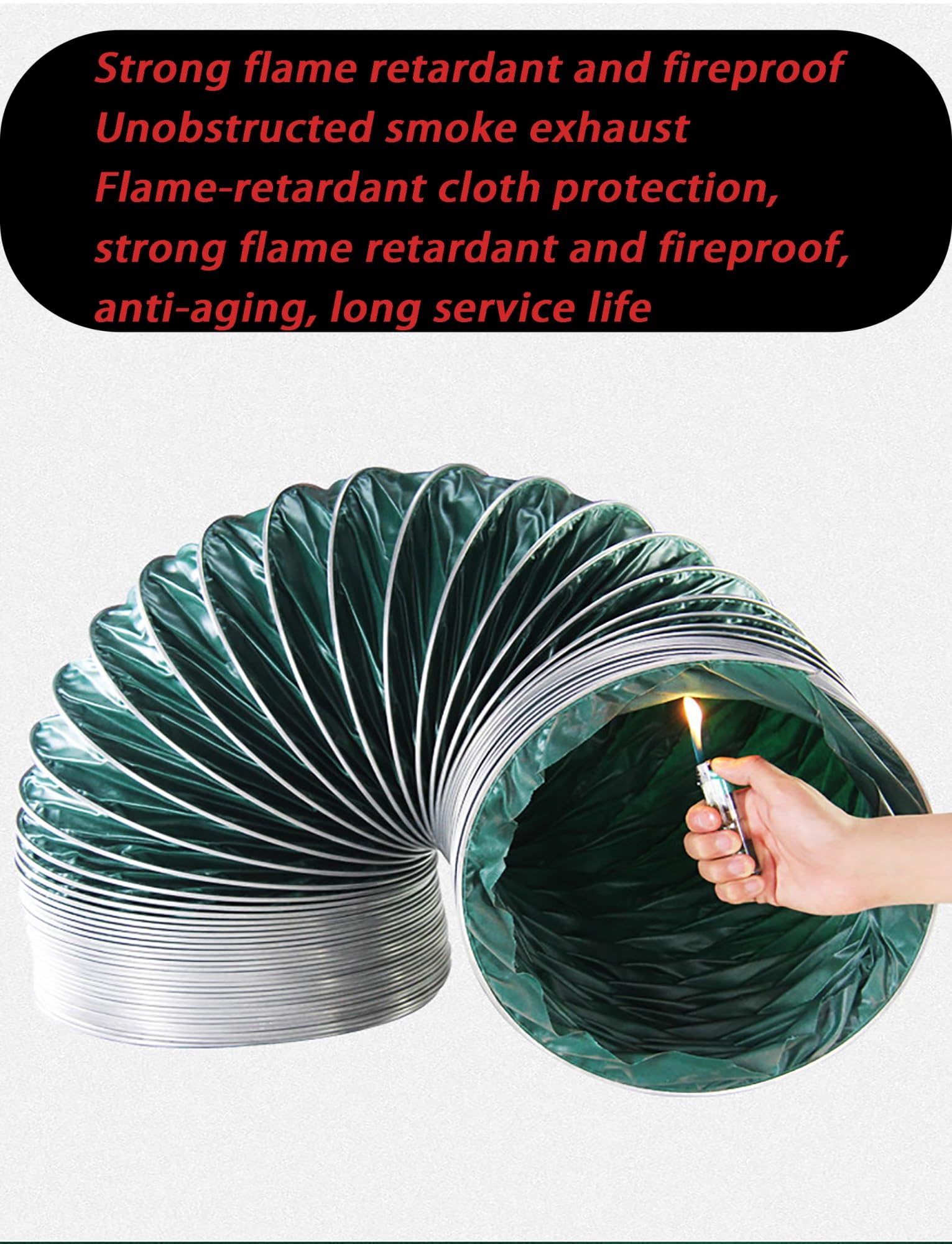 Conducto flexible aislado, manguera de ventilación de alta temperatura de 3.3 pies para tiendas de campaña, ático, tubo de escape de aire de baño