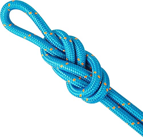 Miniatura 4 de Cuerda de arborista trenzada doble 15-135 de 0.55 pulgadas x 125 pies. 8400 libras de resistencia a la rotura, cuerda estática para trabajo en