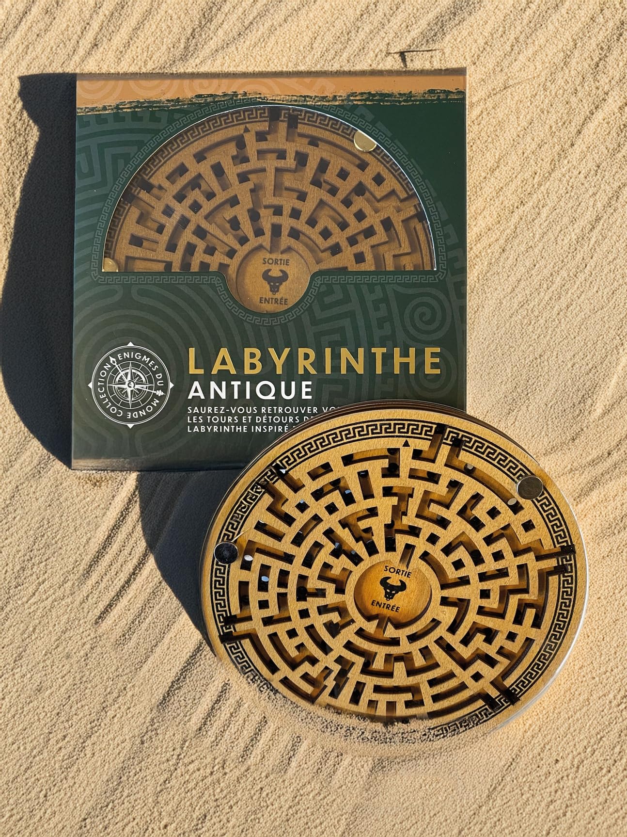 Professor Puzzle - Labyrinthe Antique - Casse-tête en Bois Double Face Inspiré du Mythe du Minotaure - Parviendrez-Vous à relever ce défi Mythique en retrouvant Votre Chemin ?