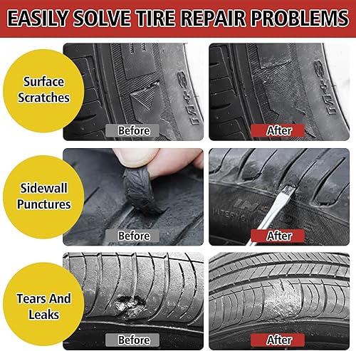 Miniatura 4 de Kit de pegamento para reparación de neumáticos, paquete de 2 unidades de 0.3 fl oz (0.3 onzas líquidas), pegamento para tapones de neumáticos con 8