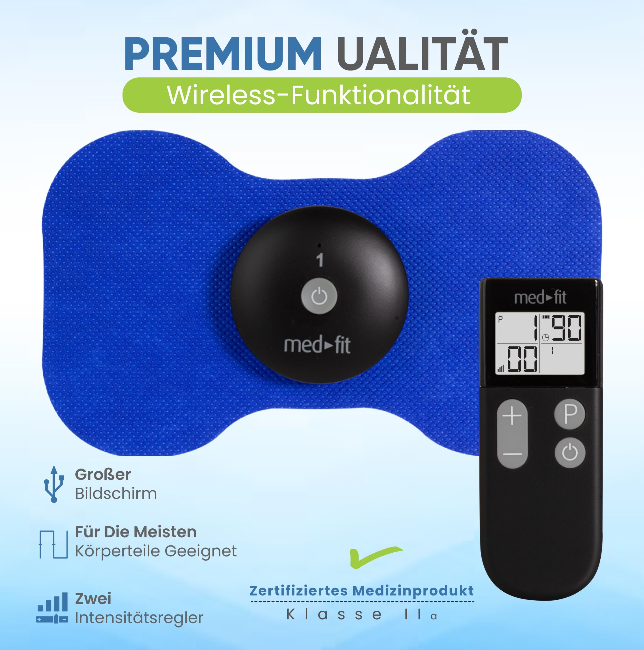Med-Fit Schmerzlos Wiederaufladbarer Mini ten & EMS Mini-Wireless Digital Tens & Muskel Stimulator Benötigt Keine Batterien Oder führt-professionelle Stärke