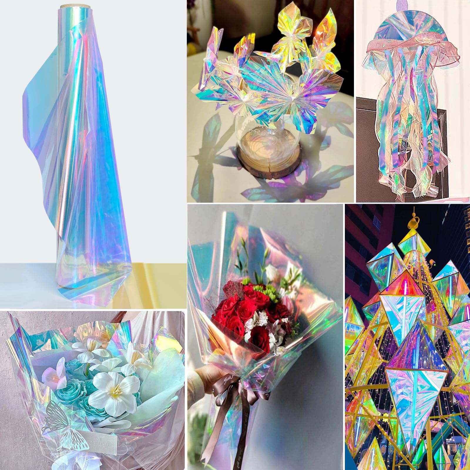 MUYYIKA 120 vellen gekleurde transparante folie - 15 cm x 15 cm - Voor knutselen - Kleurrijk cellofaan - Voor bloemen