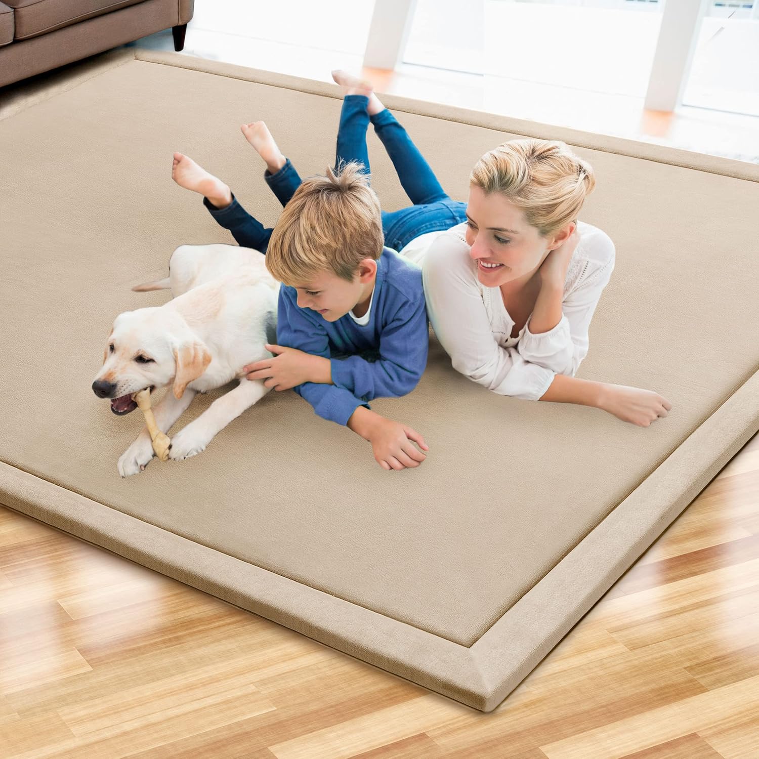 MICRODRY 4'x6' Cushioned Modern Memory Foam Area Rug with