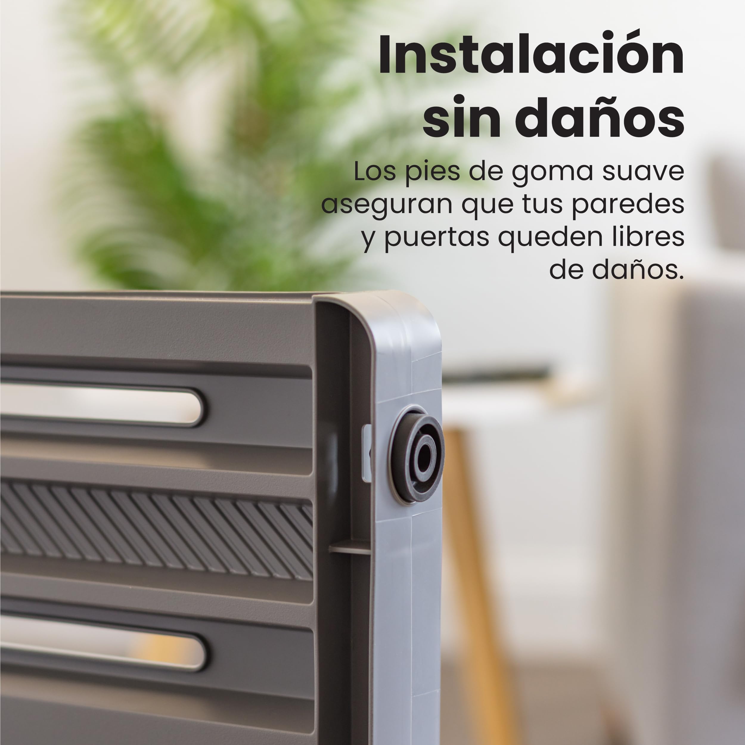 Iris Ohyama, Puerta de Seguridad para Perros, Barrera de Escalera a presión, A61 x A64 cm, Extensible hasta 1m, No Requiere perforación, para Interiores, Pasillo, Cocina, PBR-600, Plástico (PP) Gris