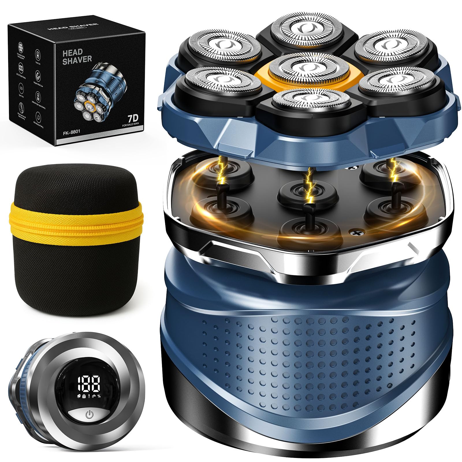 Amazon.com: TLMUSE 7D Head Shaver with a Travel Case, 2026