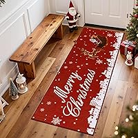 Vista 1 de U'Artlines - Alfombra de pasillo navideña 2x6 pies, alfombra de cocina estilo granja, lavable, antideslizante, alfombra de área para cocina