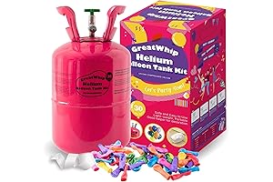GreatWhip Helium Balloon Tank for Home Balloon Pump Kit with 30 Assorted...