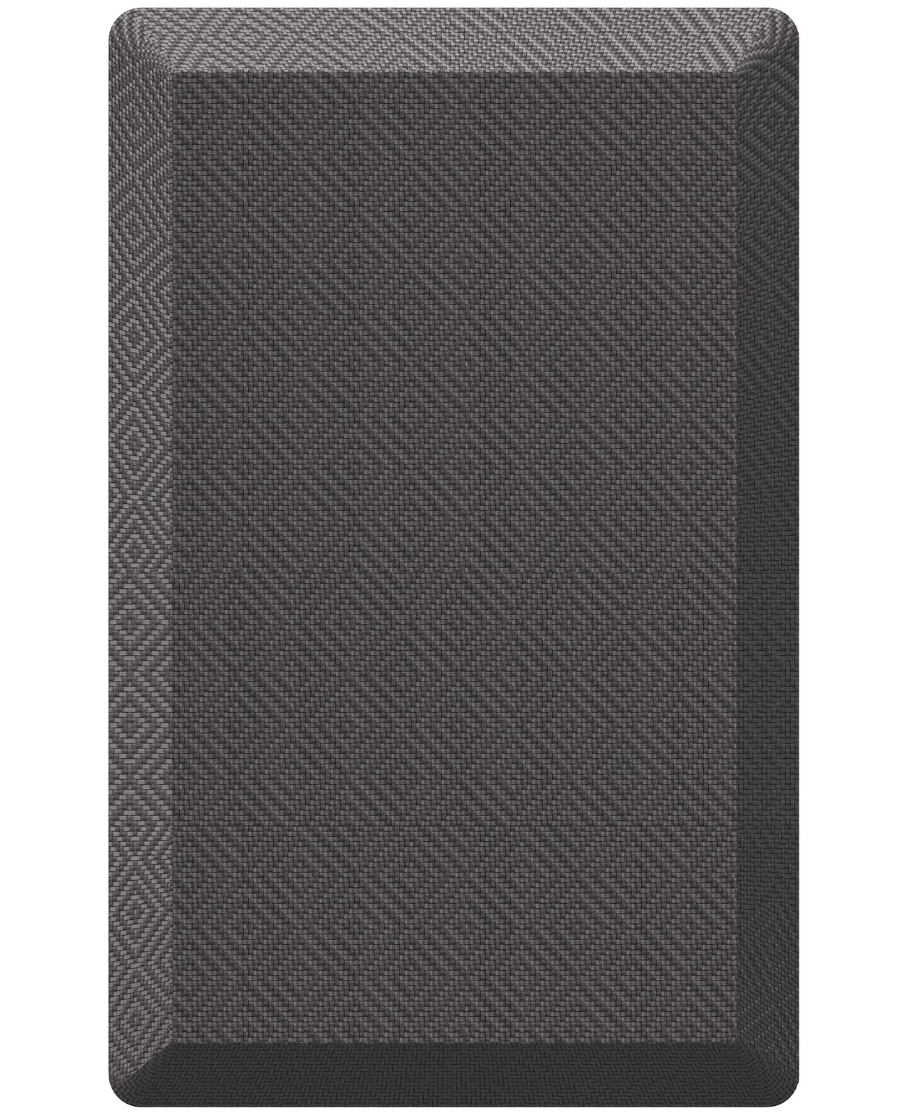 Ophanie Kitchen Mats for Floor,Charcoal Color,17" L x 28" W x 0.8" Th