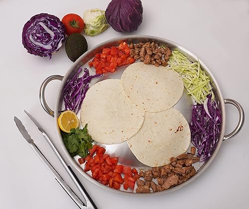 Miniatura 2 de ARC, CM54 Aprobación NSF de 21.25 pulgadas, resistente acero inoxidable, convexo, Comal Cazo - Utensilios de cocina, wok de estilo mexicano, gran
