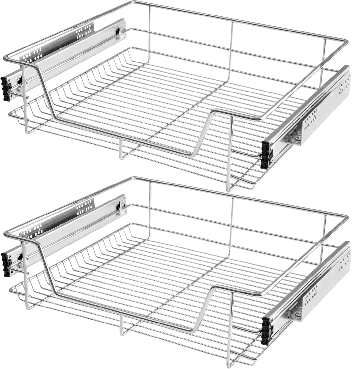 tectake 800306 Kitchen Wire Drawer Baskets Pull Out Bedroom Drawer