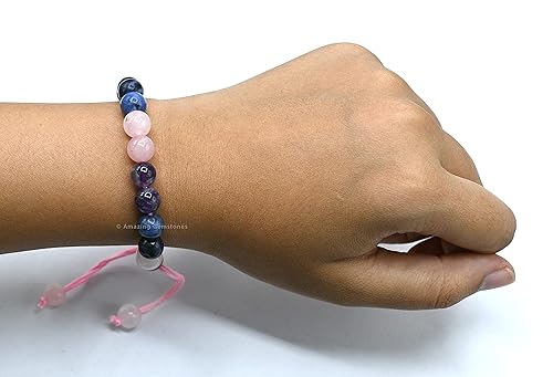 Miniatura 6 de Bracelet for Anxiety and Stress Manifestation - Rose Quartz Sodalite Amethyst Bracelet Set for Men Women Healing Calming Anxiety Stress Relief Gifts