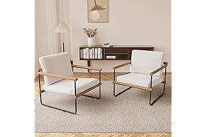 jiexi Set of Two Boucle Fabric Accent Chairs