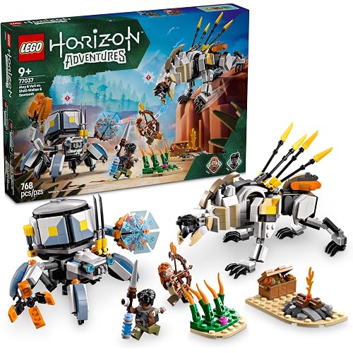 LEGO Horizon Adventures Aloy & Varl vs. Shell-Walker & Sawtooth Kids Toy - Building Toy for Boys & Girls, Ages 9+ - Gaming Gift Idea for Horizon Fans - 77037