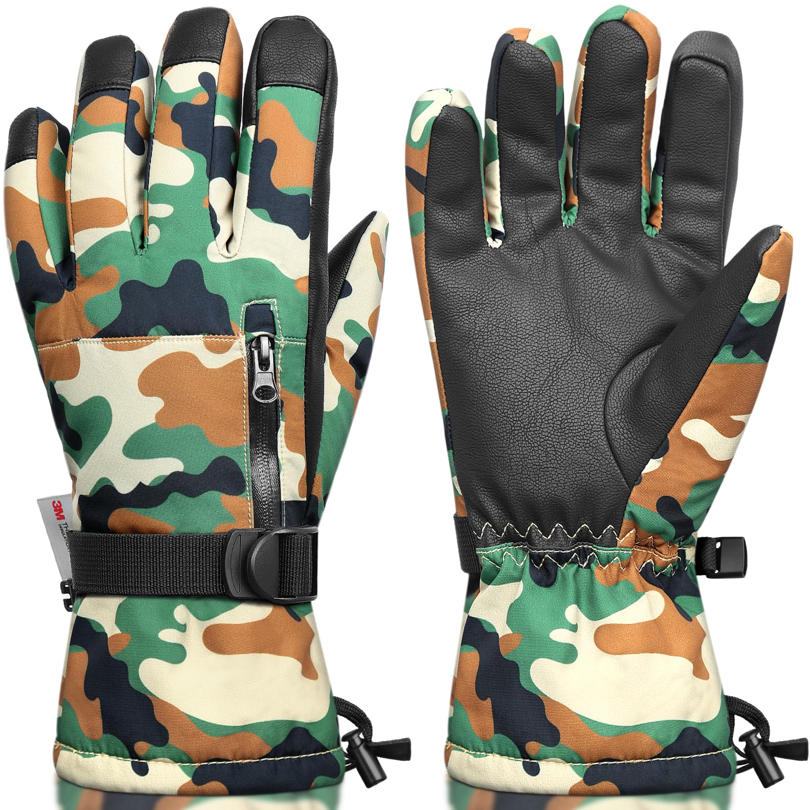 Ski Gloves,Snow Gloves Waterproof Winter Warm Cold Weather Touchscreen Gloves for Parent&amp; Child Kids Skiing,Snowboarding