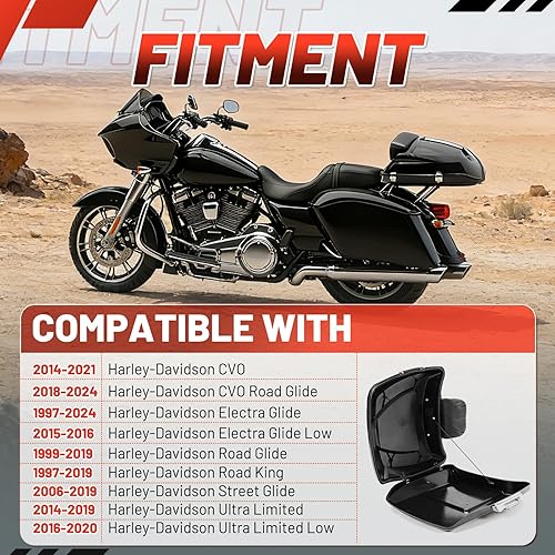 Miniatura 2 de Maletero Razor de HECASA con respaldo plano Compatible con Harley Davidson Touring Road King, Road Electra Street Glide, CVO, Ultra-Classic CVO