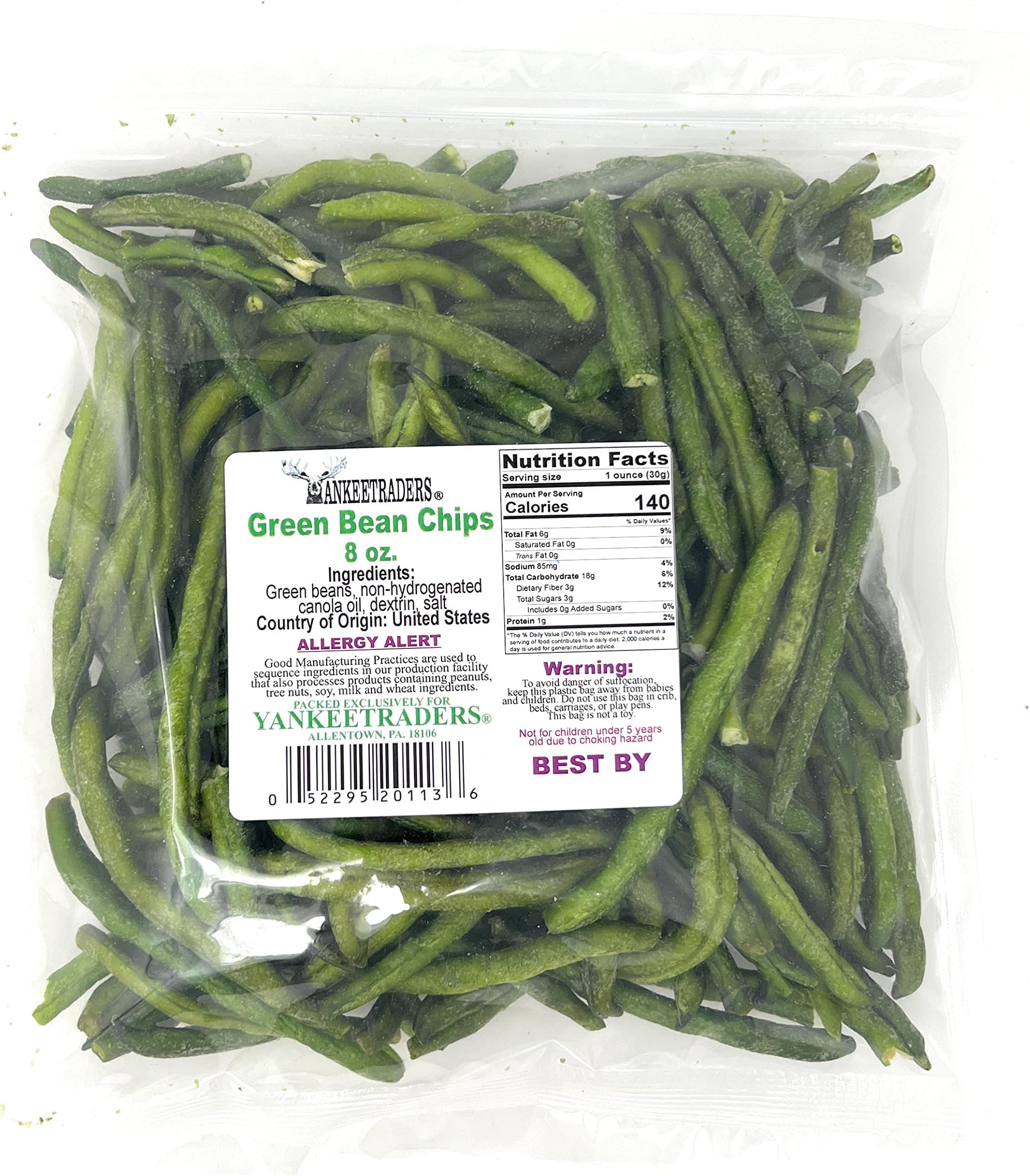Yankee Traders Green Bean Chips, 8 Ounce