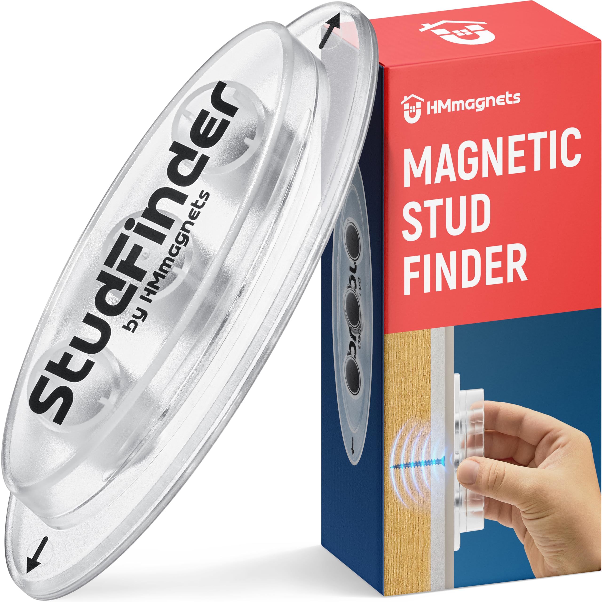 Powerful Magnetic Stud Finder PRO (Upgraded Version) Reinforced with 3 Neodymium Magnets - No-Battery Stud Detector - Deep Detection of Wood &amp; Metal Studs in Drywall (Not for Plaster Walls) | 1 Pack