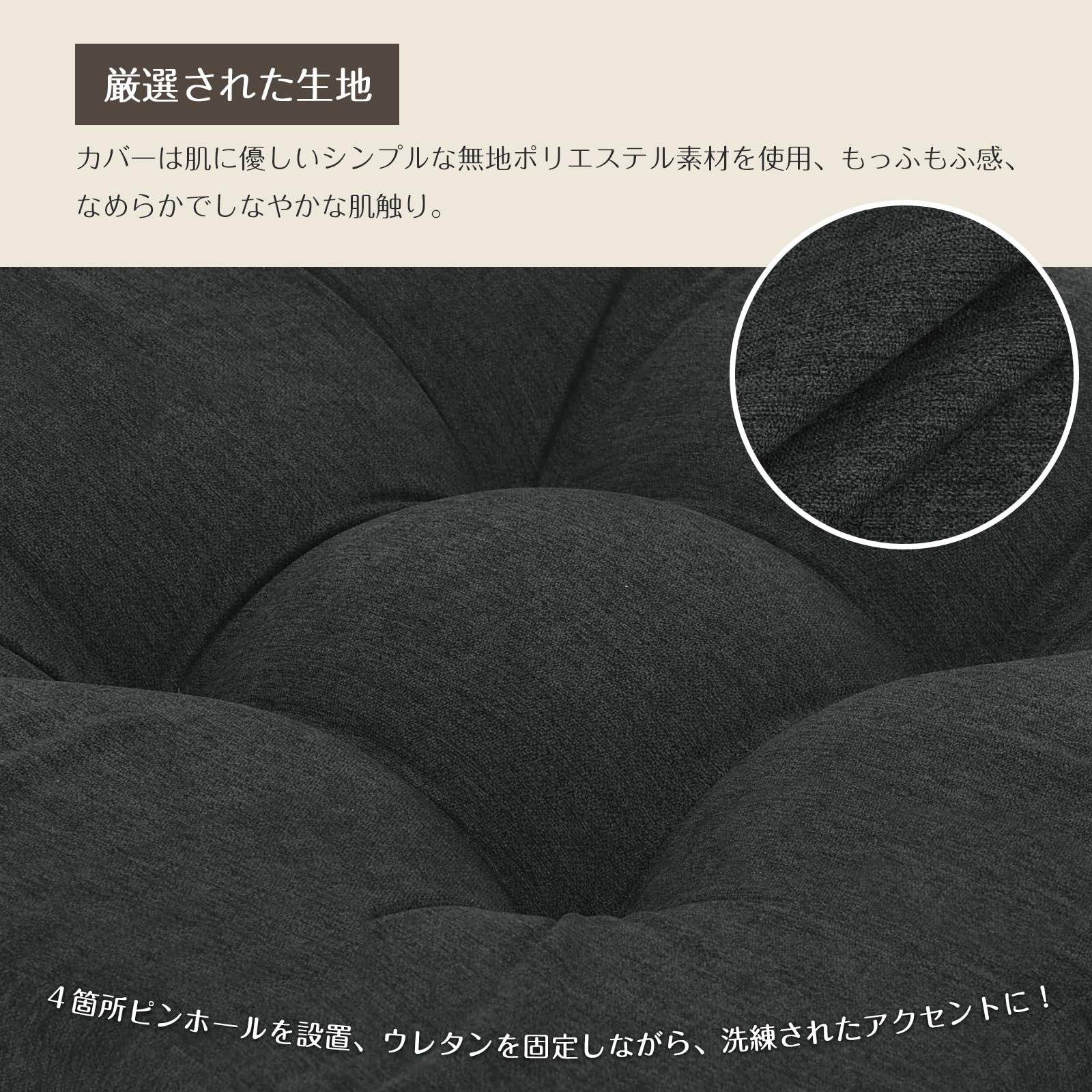 TanYoo 座布団 クッション 椅子クッション 厚め7.5cm 高反発座布団 二層構造 お尻が痛くならない 両面使えるざぶとん チェア用 フロア用 40cm角(ブラック ２枚セット)