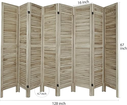 Miniatura 2 de Babion Divisor de habitación de 8 paneles, separador de habitación de madera de pared temporal, separadores de habitación plegables extra anchos y