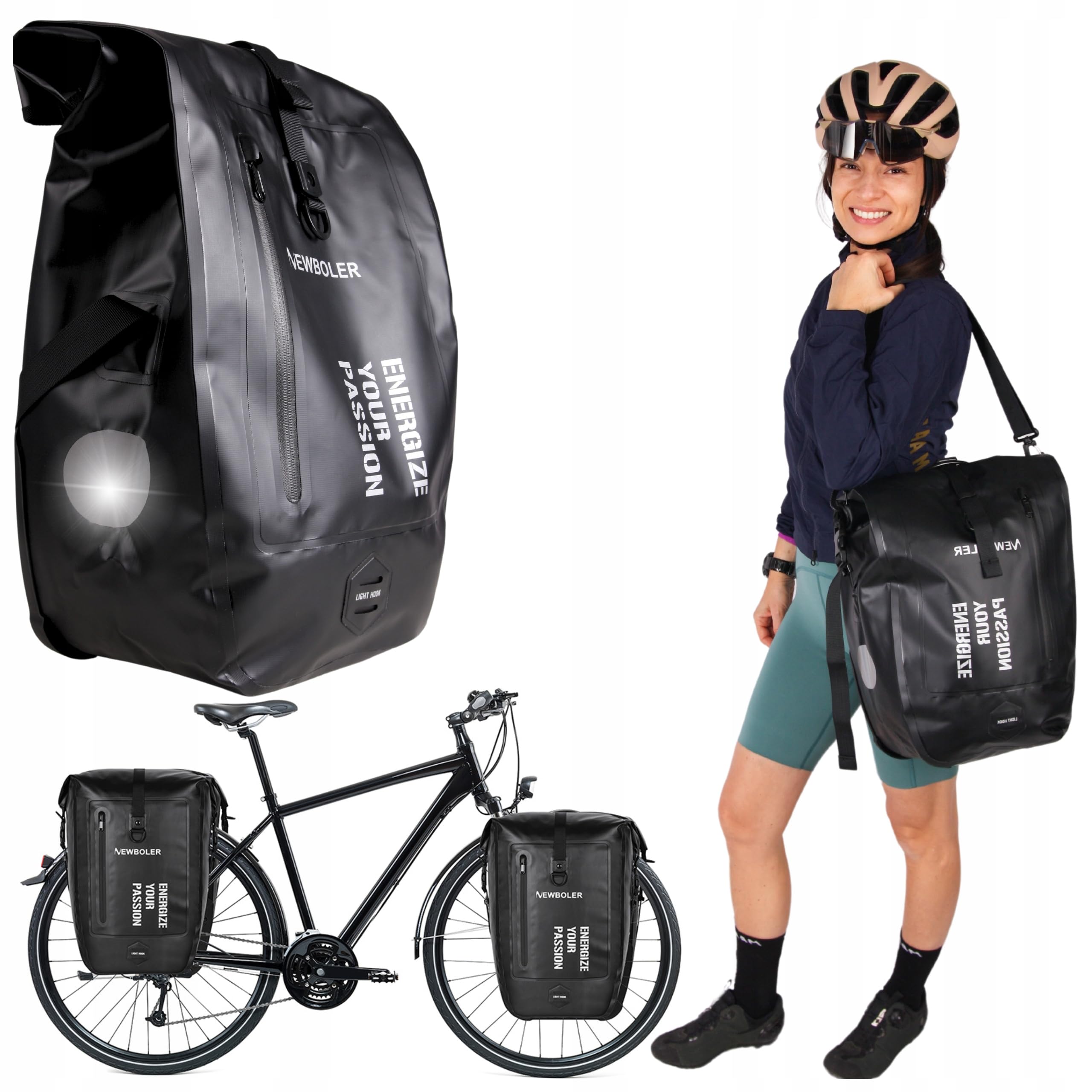 SAKWA ROWEROWA TORBA NA BAGAŻNIK TYŁ BACK-ROLLER ROLOWANA DUŻA WODOODPORNA fit4med