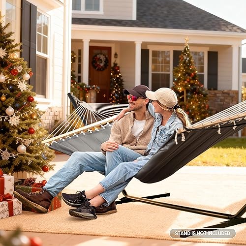 Miniatura 2 de SUNCREAT - Hamaca resistente para colgar en árboles, capacidad de 475 lb, hamaca para dos personas con almohada grande y suave, ganchos para