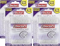 The Doctor's BrushPicks Interdental Brushes & Dental Picks for Braces, Retainers & Dental Work - 275 Count, 4-Pack
